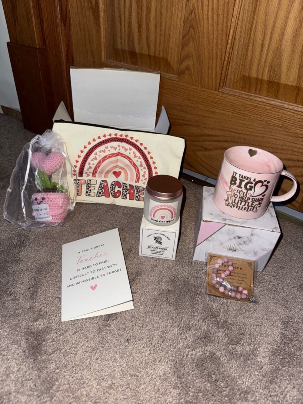 Teacher Gift Box Set Mug Candle Bracelet Decor Appreciation Gift Bundle